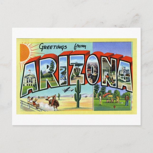 Vintage hälsningar från Arizona Vykort (Framsida)