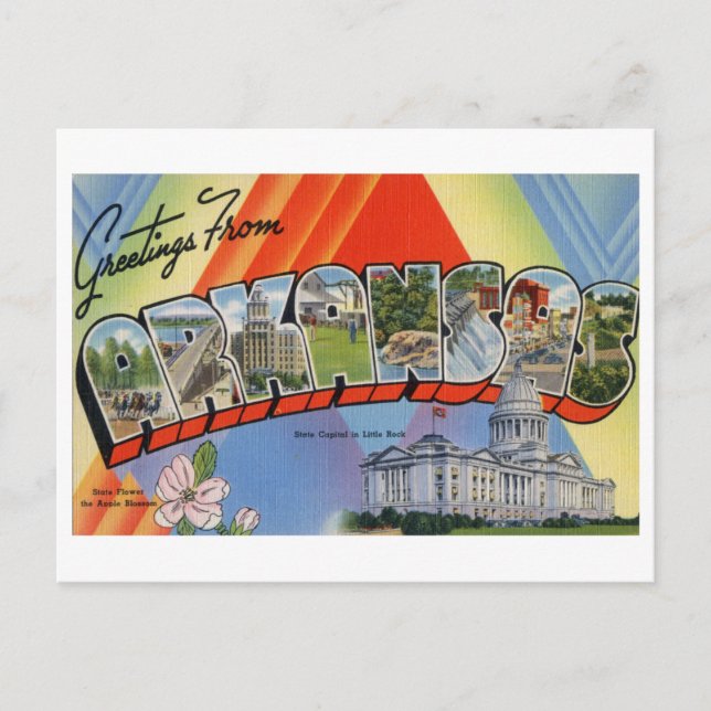 Vintage Hälsningar från Arkansas Vykort (Framsida)