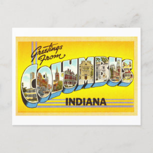 Vintage hälsningar från Columbus, Indiana Vykort