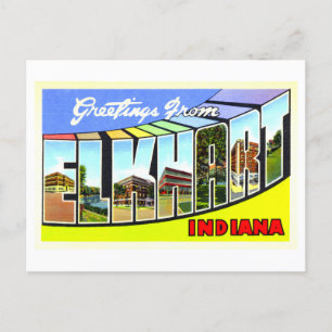 Vintage hälsningar från Elkhart, Indiana, Vykort