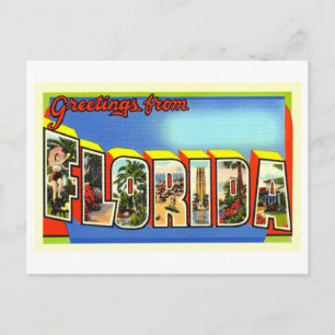 Vintage Hälsningar från Florida Vykort