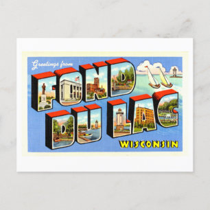 Vintage hälsningar från Fond Du Lac, Wisconsin. Vykort