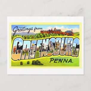 Vintage hälsningar från Greensburg, Pennsylvania, Vykort