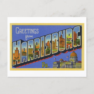 Vintage hälsningar från Harrisburg, Pennsylvania Vykort