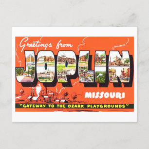 Vintage hälsningar från Joplin, Missouri, Vykort