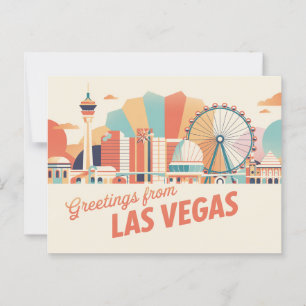 Vintage Hälsningar från Las Vegas Klassisk Retro Vykort