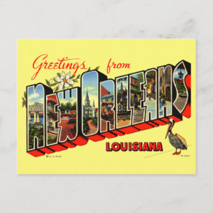 Vintage hälsningar från New Orleans resa postkort Vykort