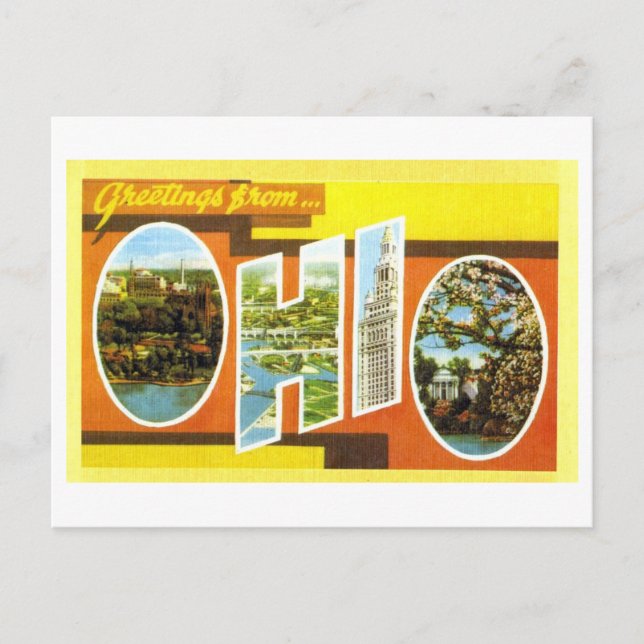 Vintage Hälsningar från Ohio Vykort (Framsida)