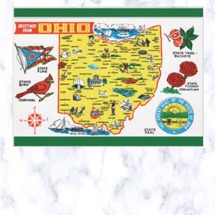 Vintage Hälsningar Från Ohio Vykort