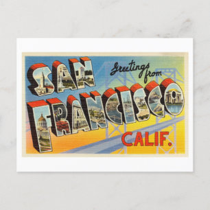 Vintage hälsningar från San Francisco, Kalifornien Vykort