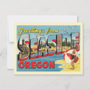 Vintage "Hälsningar från Seaside, Oregon" Vykort