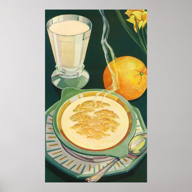 Vintage hälsosamma livsmedel, drycker, hälsosamt f poster (Framsidan)