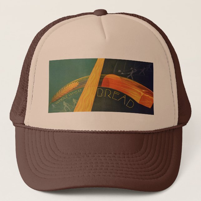 Vintage hälsosamma livsmedel, fullkornshvetebröd truckerkeps (Framsida)