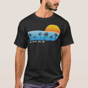Vintage Halva Måne Cay BS Handflatan Träd Sunset B T Shirt