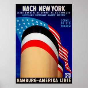 Vintage Hamburg Amerika Frakt Poster