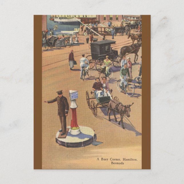 Vintage Hamilton Bermuda Postcard Vykort (Framsida)