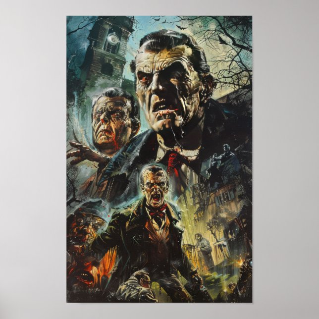 Vintage Hammer Horror Films Movie Poster (Framsidan)