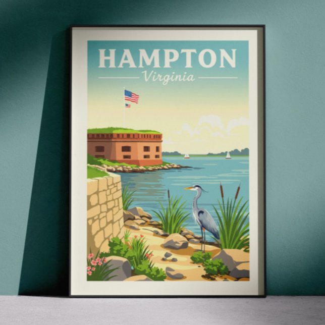 Vintage Hampton Virginia Poster (Skapare uppladdad)