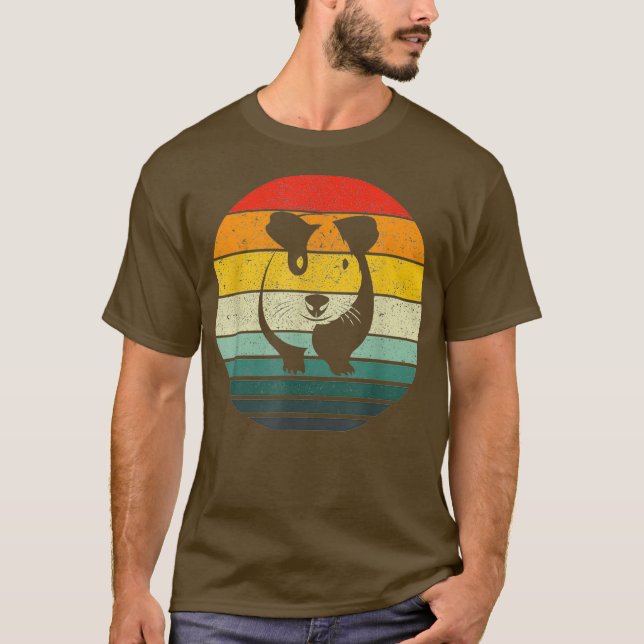 Vintage Hamster Sunset Retro Design Art T Shirt (Framsida)
