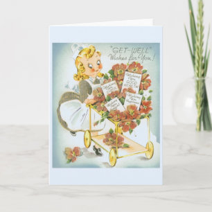 Vintage Hämta hälsningskort för Önskemål Kort