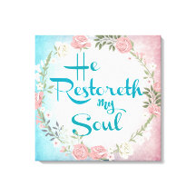 Vintage han Restoreth my Soul Bible Verse