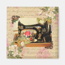 Vintage Hand Crank Sewing Maskin & Notions
