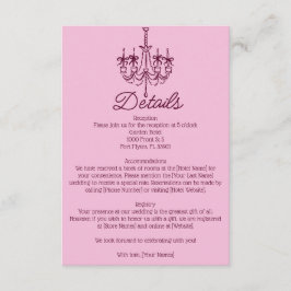 Vintage Hand Drawn Chandelier Wedding Details Tilläggskort