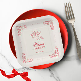 Vintage Hand Drawn Cupid Cherub February Wedding