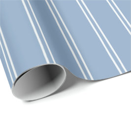 Vintage Hand Drawn Stripes | Rustic Dusty Bluebell Presentpapper