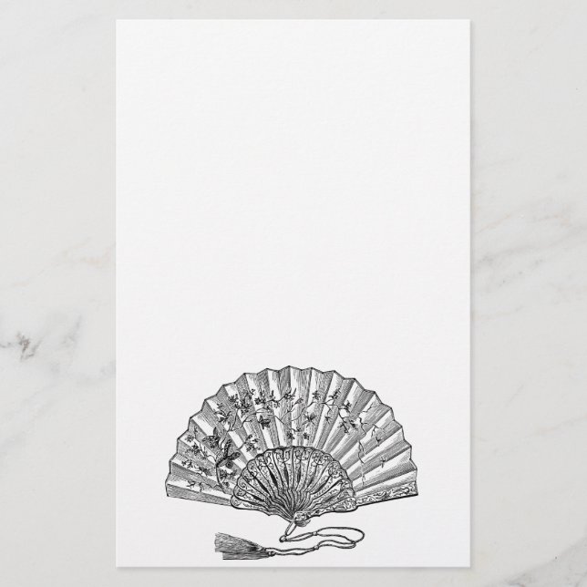 Vintage Hand Fläkt Brevpapper (Framsida)