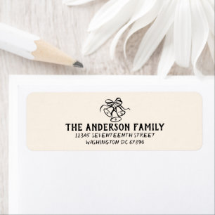 Vintage Hand plockade Klockor Gräns fotojul i Returadress Etikett