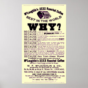 "Vintage Handbill on McLaughlin's rostat kaffe" Poster