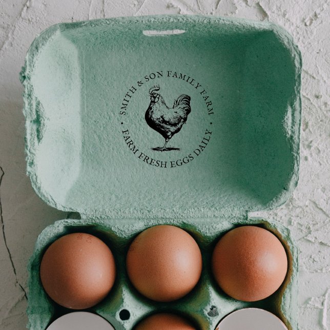 Vintage Handdragen Personlig av kycklingägg Rubber Stämpel (Skapare uppladdad)