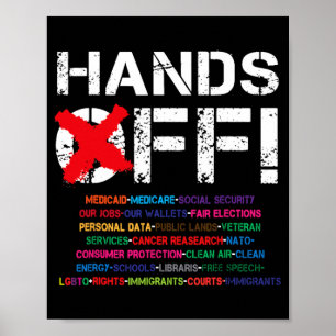 Vintage Händer av protestera mot min Social-säkerh Poster
