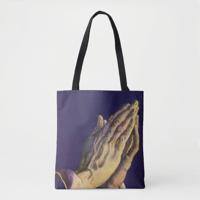 Vintage Händer Praying med Betlehem-stjärnan Tygkasse (Framsida)