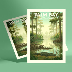 Vintage Handflatan Bay Florida Vykort