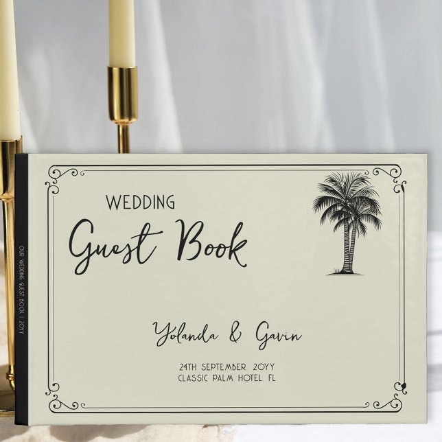 Vintage Handflatan Träd Bröllop Gästböcker (Wedding Guest Book from my Vintage Palm Wedding Collection)