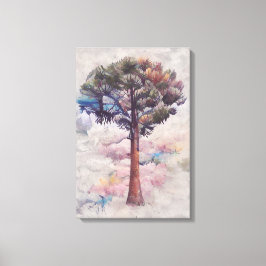 Vintage Handflatan träd Canvastryck