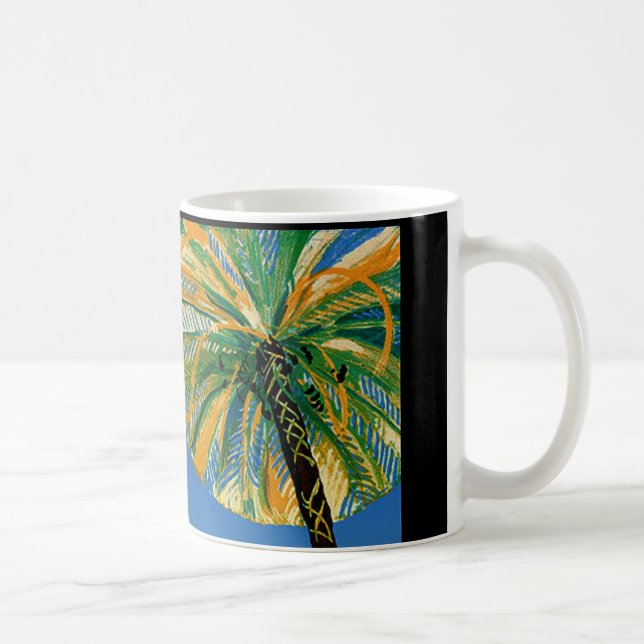 Vintage Handflatan Träd Cote D'Azur Travel Coffee  Kaffemugg (Höger)
