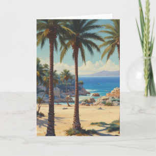 Vintage Handflatan Träd Cote D'Azur Travel Kort