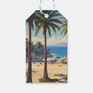 Vintage Handflatan Träd Cote D'Azur Travel Presentetikett