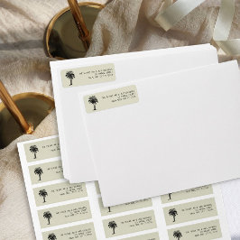 Vintage Handflatan Träd Framtiden Mr. och Mrs. Ret Returadress Etikett