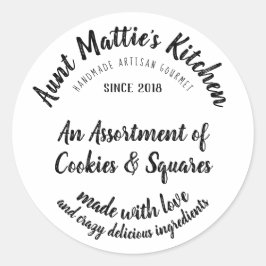 Vintage Handmade Artisan Gourmet Food Label Runt Klistermärke