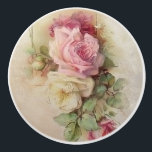 Vintage Handmålad Stil Ro Knopp<br><div class="desc">Lush bouquet av pastel rosa och vit engelsk ro från Victorian lithograph Art med färgad av konstgjord konstkräm.</div>