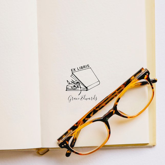 Vintage Handritad Elegant SkriptAnpassningsbar Bok Stämpel (Skapare uppladdad)