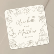 Vintage Handritad Whimsisk Bröllop