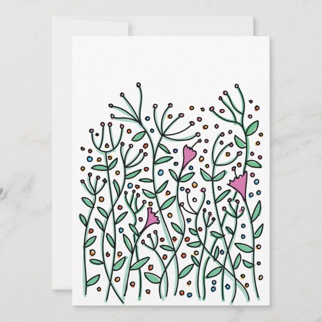 Vintage handritade blommor (Framsida)