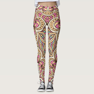 Vintage Handritat Islamskt Mönster Leggings