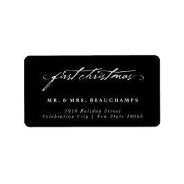 Vintage Handskrift 1:a jul Bröllop Adress Adressetikett