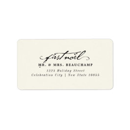 Vintage Handskrift First Noel Bröllop Adress Returadress Etikett